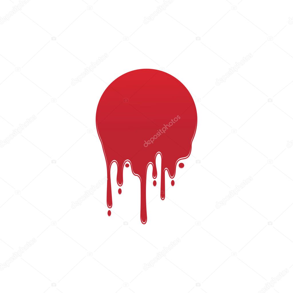 Dripping paint icon logo. Current liquid. Paint flows. Melted circle logo. Current paint  stains. Current inks.