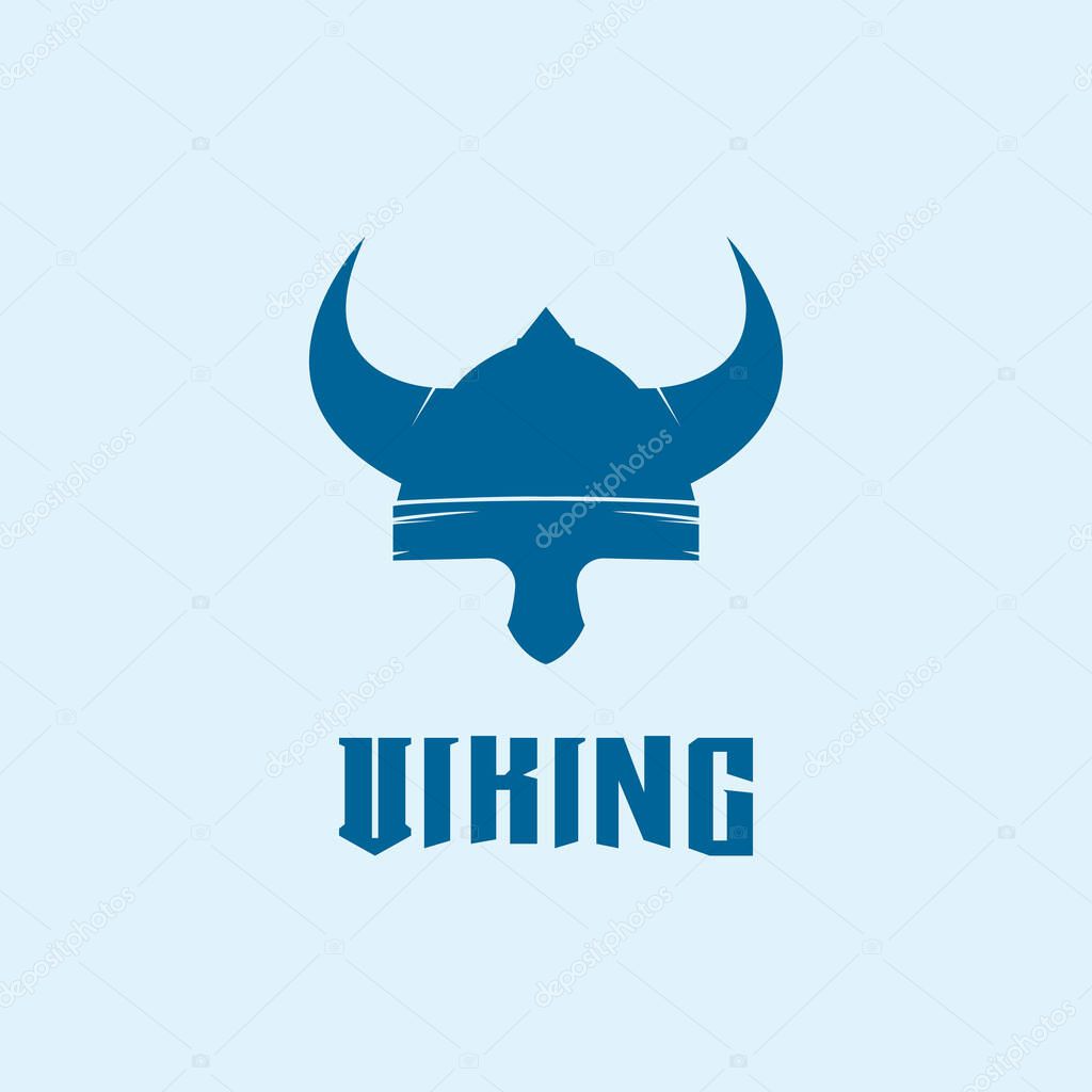 Viking helmet logo design vector template