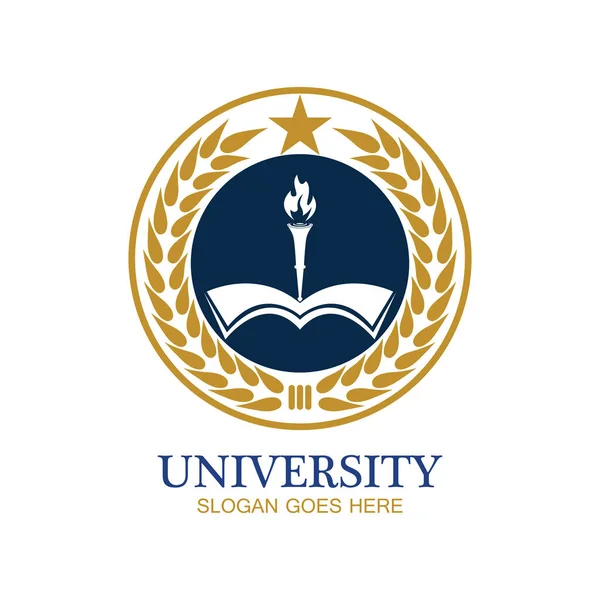 Modelo Design Logotipo Universidade Academia Escola Curso — Vetor de Stock