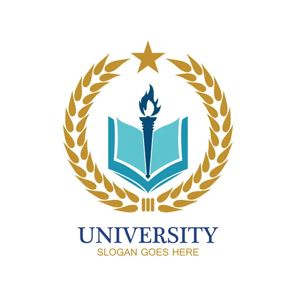 Шаблон Логотипа Университета Академии Школы Курса — стоковый вектор
