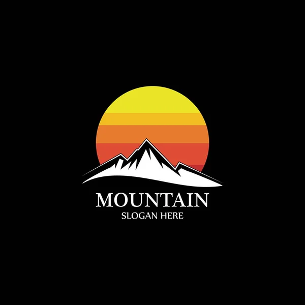 Mountain Sun Logo Projekt Koncepcja Szablon Vecto — Wektor stockowy