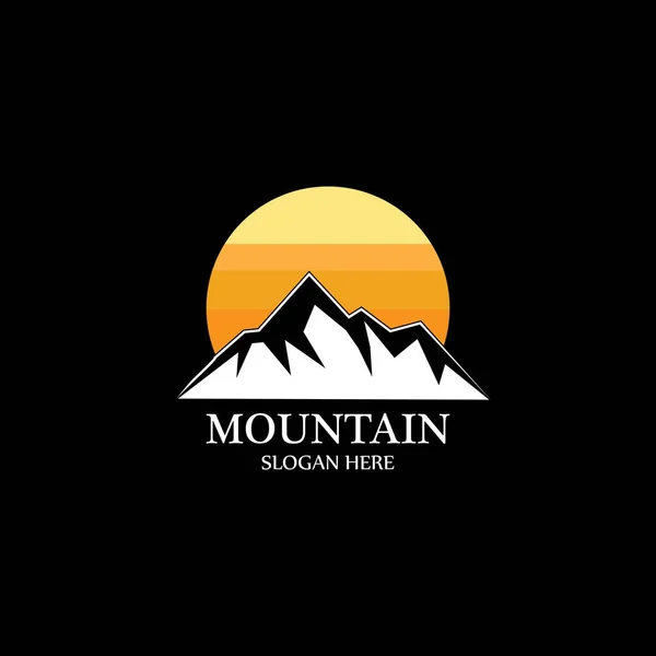 Mountain Sun Logo Projekt Koncepcja Szablon Vecto — Wektor stockowy