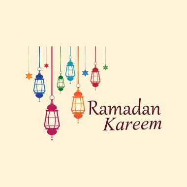 İslami Fener Dekoratif Ramazan Kareem Arkaplanının Asılması