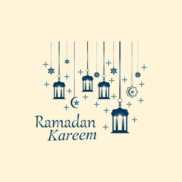 Appeso Lanterna Islamica Decorativo Ramadan Kareem Sfondo — Vettoriale Stock