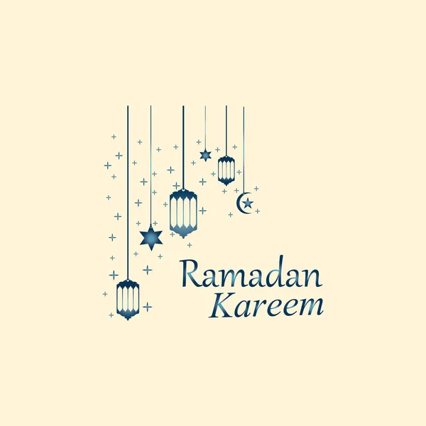 Hanging Islamic Lantern Decorative Ramadan Kareem Background — Stock Vector