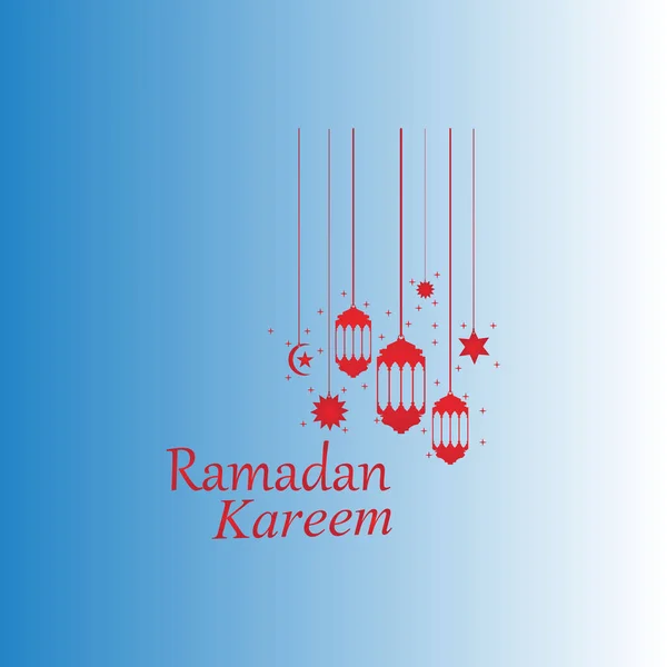 Hanging Islamic Lantern Decorative Ramadan Kareem Background — Stock Vector