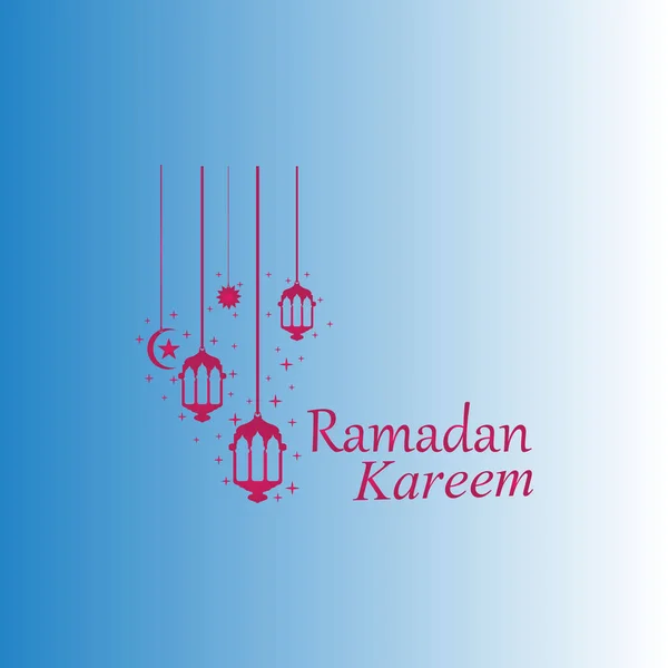 Hanging Islamic Lantern Decorative Ramadan Kareem Background — Stock Vector