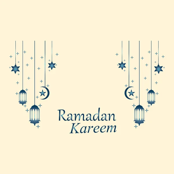Appeso Lanterna Islamica Decorativo Ramadan Kareem Sfondo — Vettoriale Stock