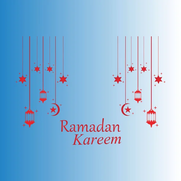 Hanging Islamic Lantern Decorative Ramadan Kareem Background — Stock Vector