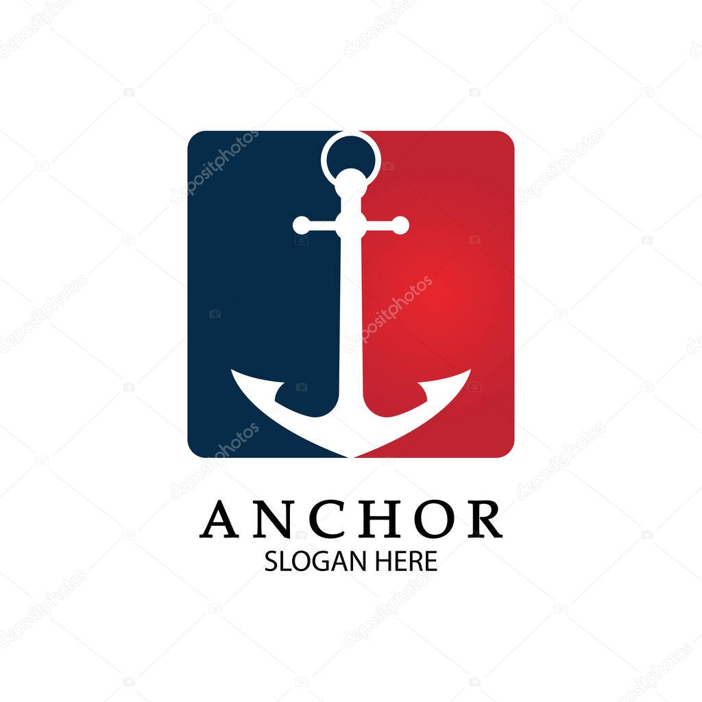 Anchor Logo Design Vector. Symbol of maritime icon or ocean business