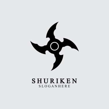 Ninja shuriken siyah katı simge modern tasarım, beyaz arka planda izole. Grafik tasarım şablonu için düz stil. Logo, web, UI, mobil uygulama için uygun. vektör illüstrasyonu