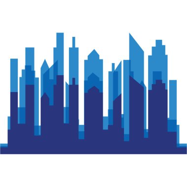 Modern City silueti. Şehir silueti. Düz tasarımda vektör illüstrasyonu