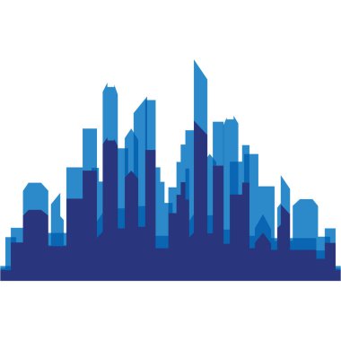 Modern City silueti. Şehir silueti. Düz tasarımda vektör illüstrasyonu