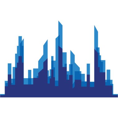 Modern City silueti. Şehir silueti. Düz tasarımda vektör illüstrasyonu