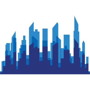 Modern City silueti. Şehir silueti. Düz tasarımda vektör illüstrasyonu