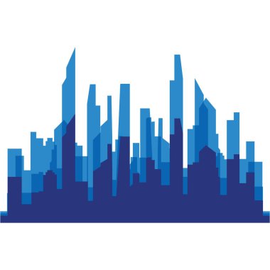 Modern City silueti. Şehir silueti. Düz tasarımda vektör illüstrasyonu