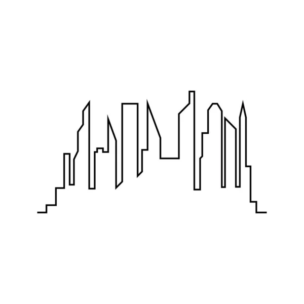 Skyline Ville Moderne Silhouette Ville Illustration Vectorielle Dessin Plat — Image vectorielle