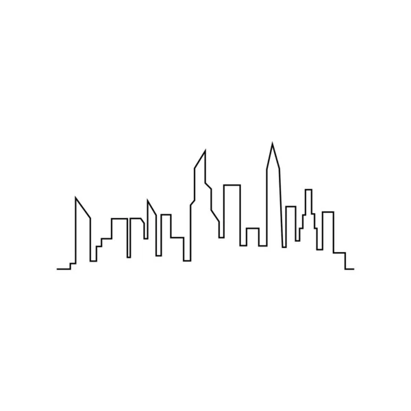 Skyline Ville Moderne Silhouette Ville Illustration Vectorielle Dessin Plat — Image vectorielle