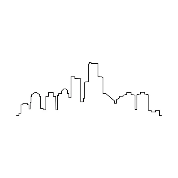 Ciudad Moderna Skyline Silueta Ciudad Ilustración Vectorial Diseño Plano — Vector de stock