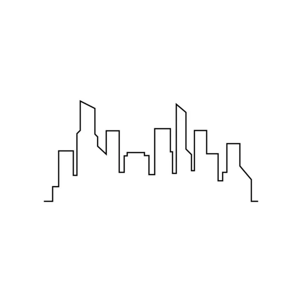 Ciudad Moderna Skyline Silueta Ciudad Ilustración Vectorial Diseño Plano — Archivo Imágenes Vectoriales