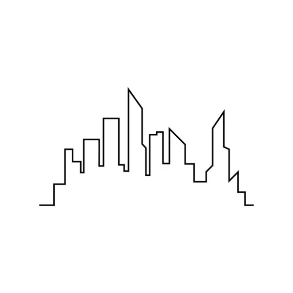 Ciudad Moderna Skyline Silueta Ciudad Ilustración Vectorial Diseño Plano — Archivo Imágenes Vectoriales