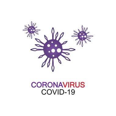 Virüs, koronavirüs, bakteri, mikrop ve mikrop beyaz arka planda izole edilmiş. Vektör Simgesi İllüstrasyonu