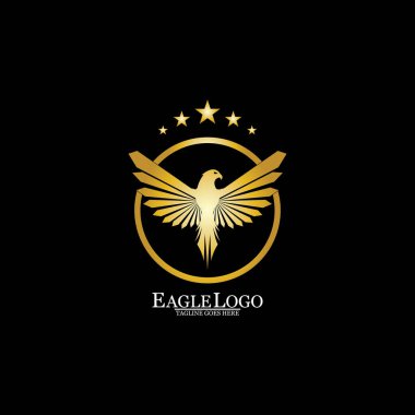 Daire çizimi olan altın kartal