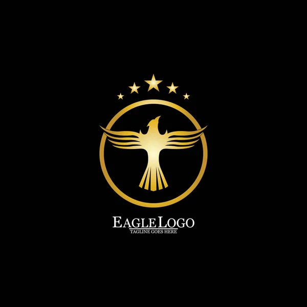Złoty Orzeł Logo Okręgu — Wektor stockowy