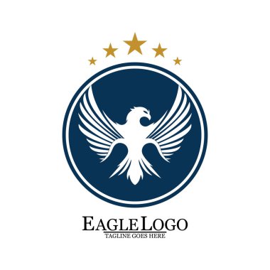 Şahin Kartalı Kuş Logo Şablonu vektör simgesi