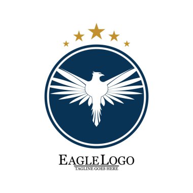Şahin Kartalı Kuş Logo Şablonu vektör simgesi