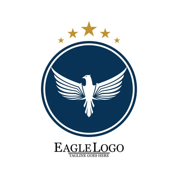 Falcon Eagle Bird Logo Template Vetor Ícone —  Vetores de Stock