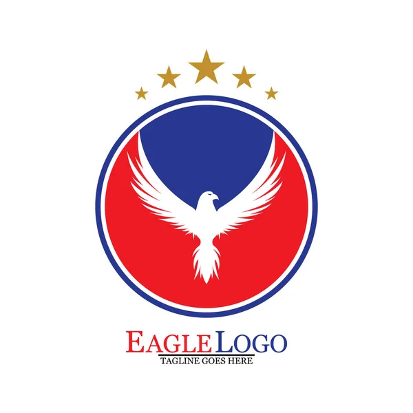 Falcon Eagle Bird Logo Template Vetor Ícone —  Vetores de Stock