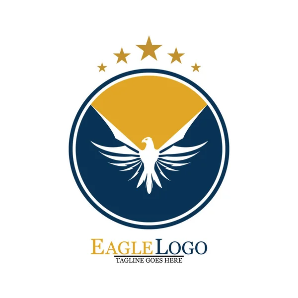 Falcon Eagle Bird Logo Template Vetor Ícone —  Vetores de Stock