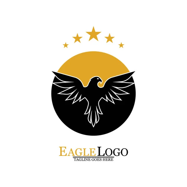 Falcon Eagle Bird Logo Vorlage Vektorsymbol — Stockvektor