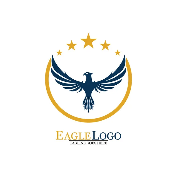 Falcon Eagle Bird Logo Template Vetor Ícone — Vetor de Stock