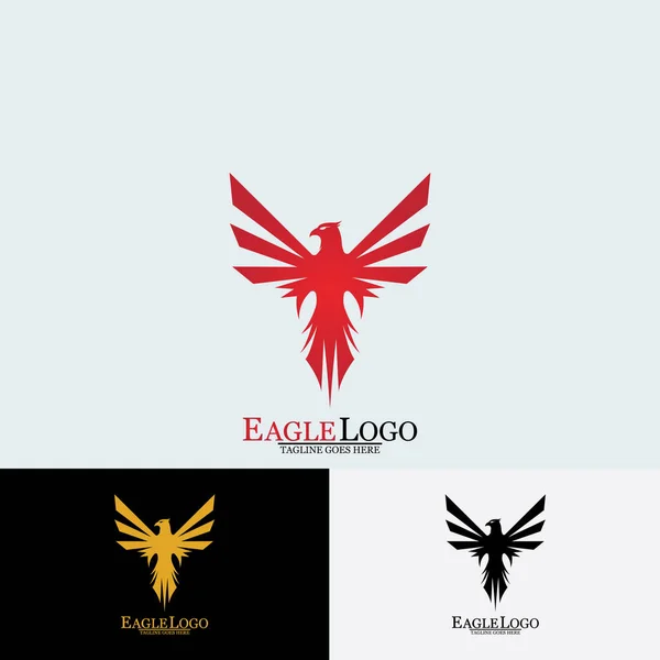 Falcon Eagle Bird Logo Template Vetor Ícone —  Vetores de Stock
