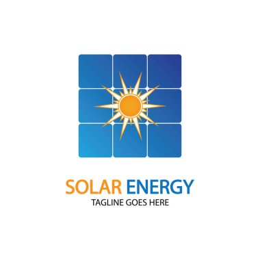 Güneş enerjisi logosu tasarım şablonu. Solar teknoloji logo tasarımları