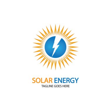 Güneş enerjisi logosu tasarım şablonu. Solar teknoloji logo tasarımları