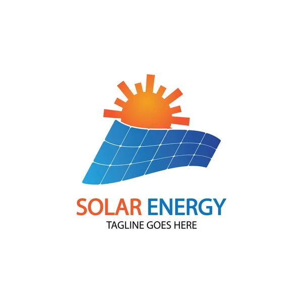 Sole Modello Progettazione Logo Energia Solare Disegni Logo Tecnologia Solare — Vettoriale Stock