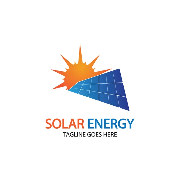 Sol Modelo Design Logotipo Energia Solar Projetos Logotipo Tecnologia Solar — Vetor de Stock