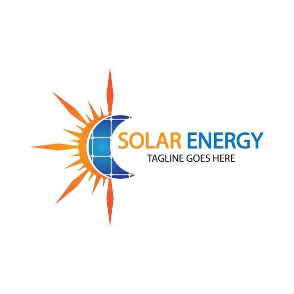 Šablona Návrhu Loga Sluneční Energie Návrh Loga Solární Technologie — Stockový vektor