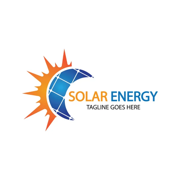 Šablona Návrhu Loga Sluneční Energie Návrh Loga Solární Technologie — Stockový vektor