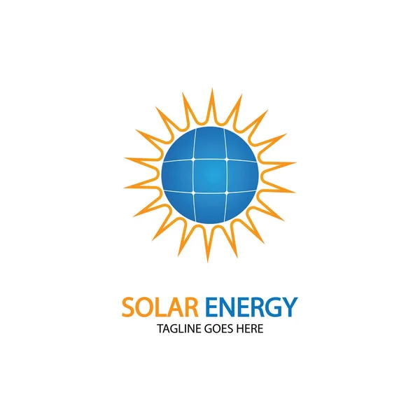 Sun Solar Energy Logo Design Template Solar Tech Logo Designs — Stock Vector