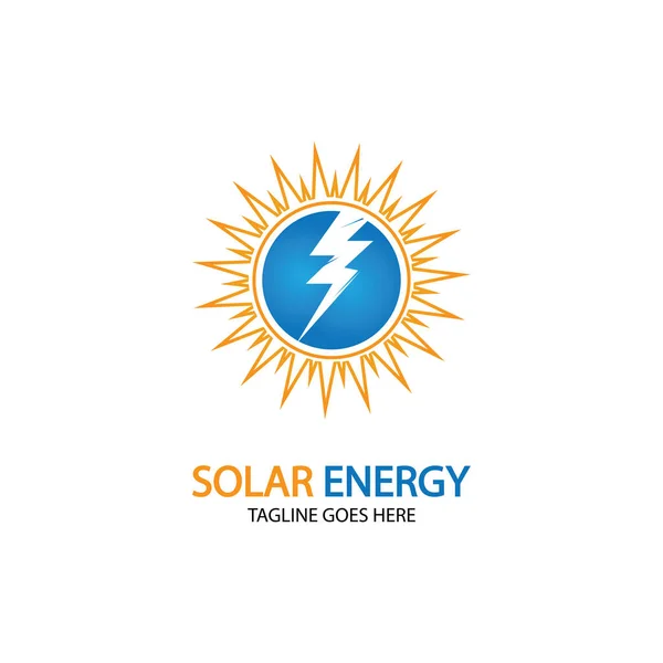 Sun Solarenergie Logo Design Vorlage Design Des Solar Tech Logos — Stockvektor