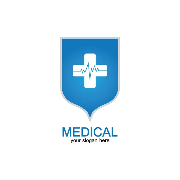 Ikona Tarczy Apteką Medyczną Izolowana Białym Tle — Wektor stockowy
