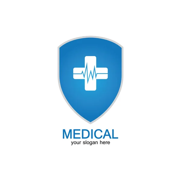 Icono Escudo Con Farmacia Médica Aislado Sobre Fondo Blanco — Vector de stock