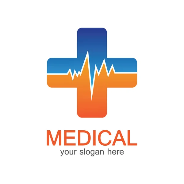 Logotipo Médico Farmacia Color Más Cruz Una Forma Suave Pruebas — Archivo Imágenes Vectoriales