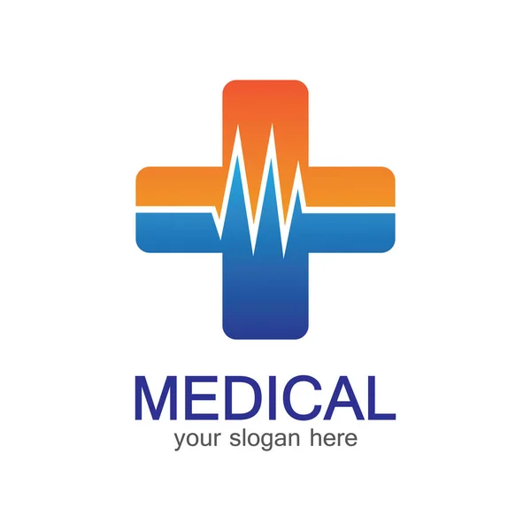 Logotipo Médico Farmacia Color Más Cruz Una Forma Suave Pruebas — Archivo Imágenes Vectoriales