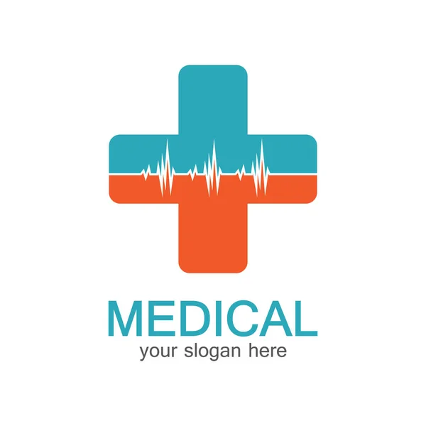 Logotipo Médico Farmacia Color Más Cruz Una Forma Suave Pruebas — Archivo Imágenes Vectoriales