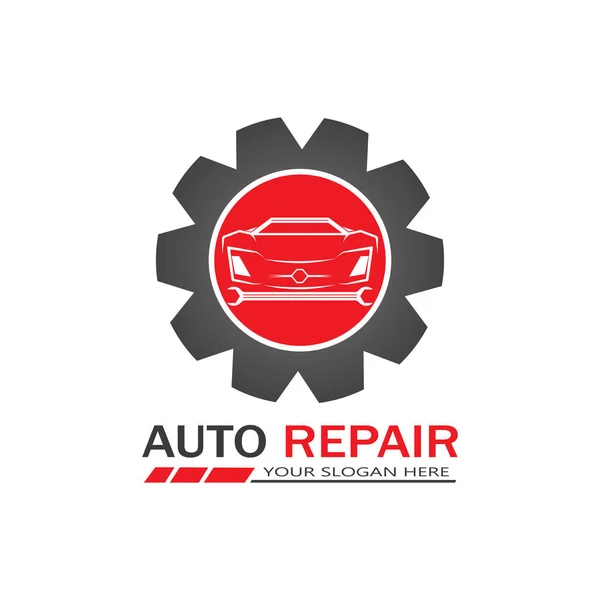 Auto Reparação Logo Vector Modelo Logotipo Automotivo Transporte —  Vetores de Stock